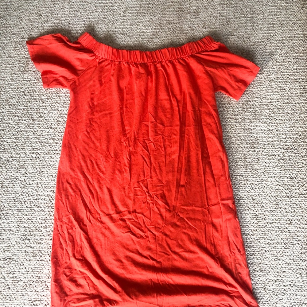 Off the shoulder orange dress